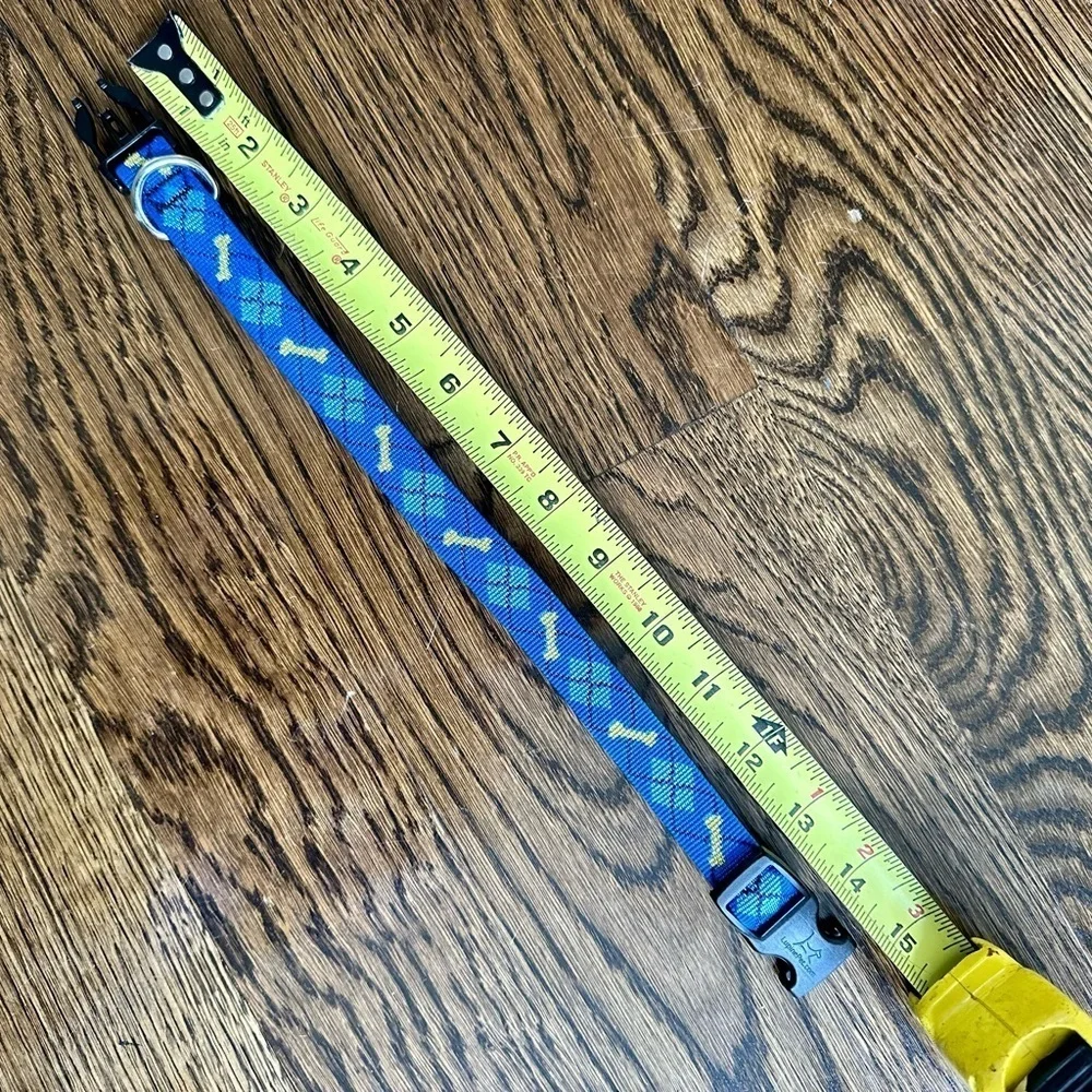 New LupinePet Blue Argyle Adjustable Nylon Dog Collar Breakaway Buckle Sm 8”-12”